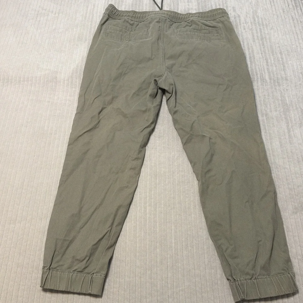 Banana Republic Jogger Pants Mens 34x27 Green Aiden Fit Drawstring Twill Cuffed
